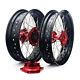 For Suzuki 17 Supermoto Wheels Red Hubs Set Drz400s Drz400sm 2000-2024 Drz400/e