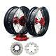 For Suzuki 17x3.5/4.25 Supermoto Cnc Wheel Red Hubs Rotors Set Drz400sm 2000-22