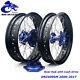 For Suzuki Drz400sm 00-22 Supermoto 17 Cnc Spoked Wheel Blue Hub Cush Drive Set