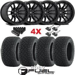 Fuel Rebel Black Wheels Rims Tires 285 70 17 Gripper At All Terrain Package
