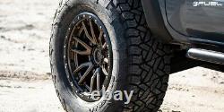 Fuel Rebel Bronze Wheels Rims Tires 285 70 17 Gripper At All Terrain Package