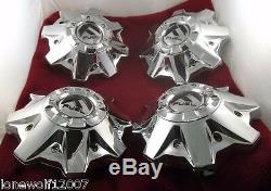 Fuel Wheels Chrome Custom Wheel Center Caps1002-53 WithSM EXT/BOLTS SET OF FOUR