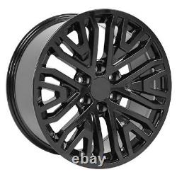 Gloss Black Wheels 20 Fit Chevy 2019 CV37 Wheels & Goodyear Tires SET
