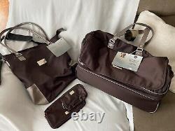 JM New York Brown Luggage Duffle Suitcase with Wheels Carry-on Set