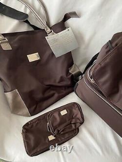 JM New York Brown Luggage Duffle Suitcase with Wheels Carry-on Set