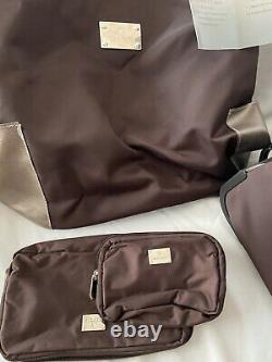 JM New York Brown Luggage Duffle Suitcase with Wheels Carry-on Set