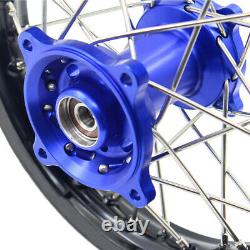 KKE 14/12 Front Rear Spoked Small Kid's Wheels Rim Set Fit Yamaha YZ65 2019 Blue