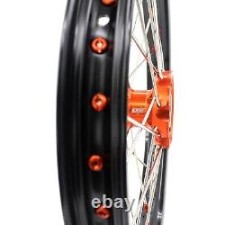 KKE 17 14 Kid's Small Wheels Rims Set Fit 2021-2024 KTM 85 SX CNC Orange Hubs