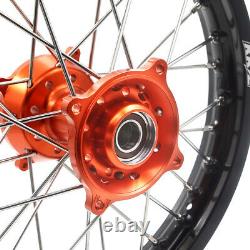 KKE 17/14 Small Kid'd Wheels Set For K 85 SX 2003-2020 Mini Dirt Bike Orange Hub