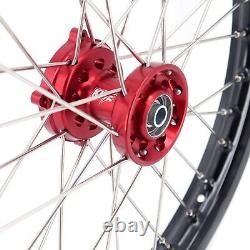 KKE 17/14 Small Kid's Wheels Rims Set Fit Honda CRF150R 2007-2024 CNC Red Hub