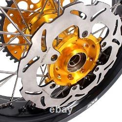 KKE 17 Inch Motard Supermoto Wheels Rims Set For SUZUKI DRZ400SM 2005-2022 Gold
