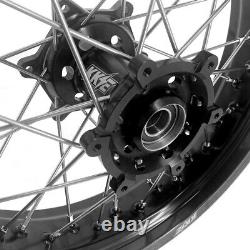 KKE 17 Inch Supermoto Wheels Rims Set For Suzuki DRZ400SM 2005-2022 Black Disc