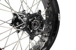 KKE 17 Motard Supermoto Wheels Rims Set Fit Suzuki DRZ400 400E 400S 400SM Black