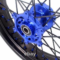 KKE 17 Motard Wheels Set For Suzuki DRZ400SM 05-2022 Supermoto Rims Black Spoke