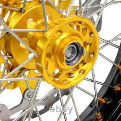KKE 17 Supermoto Motard Rims Wheels Set For Suzuki DRZ400SM 2005-2020 Disc Gold