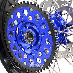 KKE 17 Supermoto Motard Wheels Rims Set Fit Suzuki DRZ400SM 2005-2022 Blue Hub