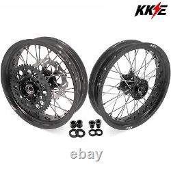 KKE 17 Supermoto Wheels For Suzuki DRZ400SM 2005 2022 Black Motard Rims Set