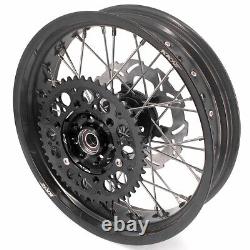 KKE 17 Supermoto Wheels For Suzuki DRZ400SM 2005 2022 Black Motard Rims Set