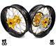 Kke 17 Supermoto Wheels Rim Set For Suzuki Drz400sm 2005-2022 Cnc Gold Hub Disc