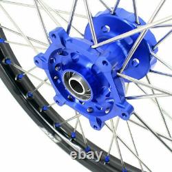 KKE 21-18 CNC Enduro Wheels Rims Set Fit SUZUKI DRZ400SM 2005-2022 Disc Blue Hub