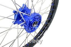 KKE 21/18 CNC Wheels Rims Set For SUZUKI DRZ400 400E 400S 400SM 2021 Blue Nipple