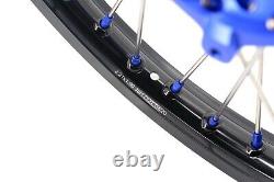KKE 21/18 CNC Wheels Rims Set For SUZUKI DRZ400 400E 400S 400SM 2021 Blue Nipple