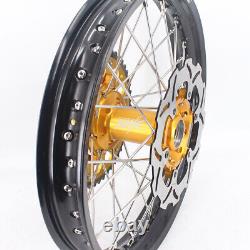 KKE 21/18 CNC Wheels Set For Suzuki DRZ400SM 2005-2022 Motorcycle Rims Gold Hubs