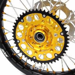 KKE 21/18 CNC Wheels Set For Suzuki DRZ400SM 2005-2022 Motorcycle Rims Gold Nuts