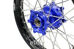 KKE 21/18 Cush Drive Wheels Rim Set Fit Suzuki DRZ400E DRZ400S/SM 2000-2020 Blue