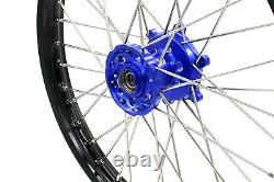 KKE 21/18 Cush Drive Wheels Rim Set Fit Suzuki DRZ400E DRZ400S/SM 2000-2020 Blue