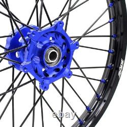 KKE 21/18 Dirt Bike Wheels Rims Set For Suzuki DRZ400SM 2005-2022 Black Spokes