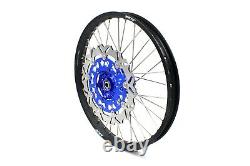 KKE 21/18 Enduro CNC Dirt Bike Wheel Rim Set For Suzuki DRZ400SM 2005-2020 Blue