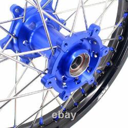 KKE 21/18 Enduro CNC Wheels Rims Set For DRZ400 DRZ400SM 400E 400S Blue Nipples