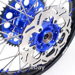 KKE 21/18 Enduro CNC Wheels Rims Set For Suzuki DRZ400SM 2005-2022 Blue Nipple