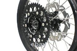 KKE 21/18 Enduro Spoke Wheel Rim Set For Suzuki DRZ400SM 2005-2020 CNC Black Hub