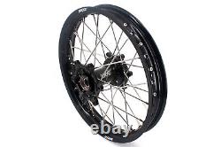 KKE 21/18 Enduro Wheel Rim Set Fit Suzuki DRZ400 400E 400S 400SM 2005-2022 Black