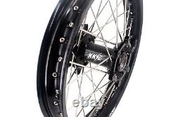 KKE 21/18 Enduro Wheel Rim Set Fit Suzuki DRZ400 400E 400S 400SM 2005-2022 Black