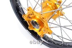 KKE 21/18 Enduro Wheel Rim Set Fit Suzuki DRZ400 400E 400S 400SM 2005-2022 Gold