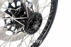 KKE 21/18 Enduro Wheels Rims Set Fit SUZUKI DRZ400SM 2005-2020 Black 310mm Disc