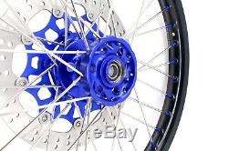 KKE 21/18 Enduro Wheels Rims Set Fit SUZUKI DRZ400SM 2005 310mm Disc Blue Nipple