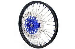 KKE 21/18 Enduro Wheels Rims Set Fit SUZUKI DRZ400SM 2005 310mm Disc Blue Nipple