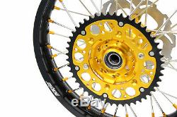 KKE 21/18 Enduro Wheels Rims Set Fit SUZUKI DRZ400SM 2005 Gold Nipple 310mm Disc