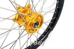KKE 21/18 Enduro Wheels Rims Set Fit SUZUKI DRZ400 DRZ400E DRZ400S DRZ400SM Gold