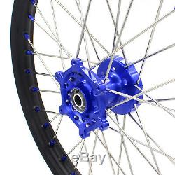 KKE 21/18 Enduro Wheels Rims Set Fit SUZUKI DRZ400 DRZ400SM DRZ400E DRZ400S Blue