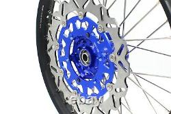 KKE 21/18 Enduro Wheels Rims Set Fit Suzuki DRZ400SM 2005-2020 310MM Disc Blue
