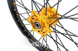 KKE 21/18 Enduro Wheels Rims Set For SUZUKI DRZ400 DRZ400E DRZ400S DRZ400SM Gold
