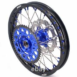 KKE 21/18 Enduro Wheels Set For Suzuki DRZ400SM 05-2022 Dirt Bike Rims Blue Nuts