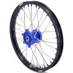 KKE 21/18 Enduro Wheels Set For Suzuki DRZ400SM 05-2022 Dirt Bike Rims Blue Nuts