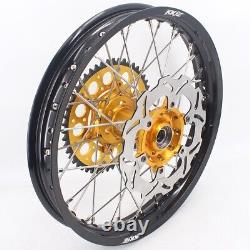 KKE 21/18 Motorcycle Wheels Rims Set Fit Suzuki DRZ400SM 2005-2022 CNC Gold Hub