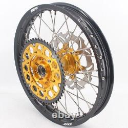 KKE 21/18 Motorcycle Wheels Rims Set Fit Suzuki DRZ400SM 2005-2022 CNC Gold Hub